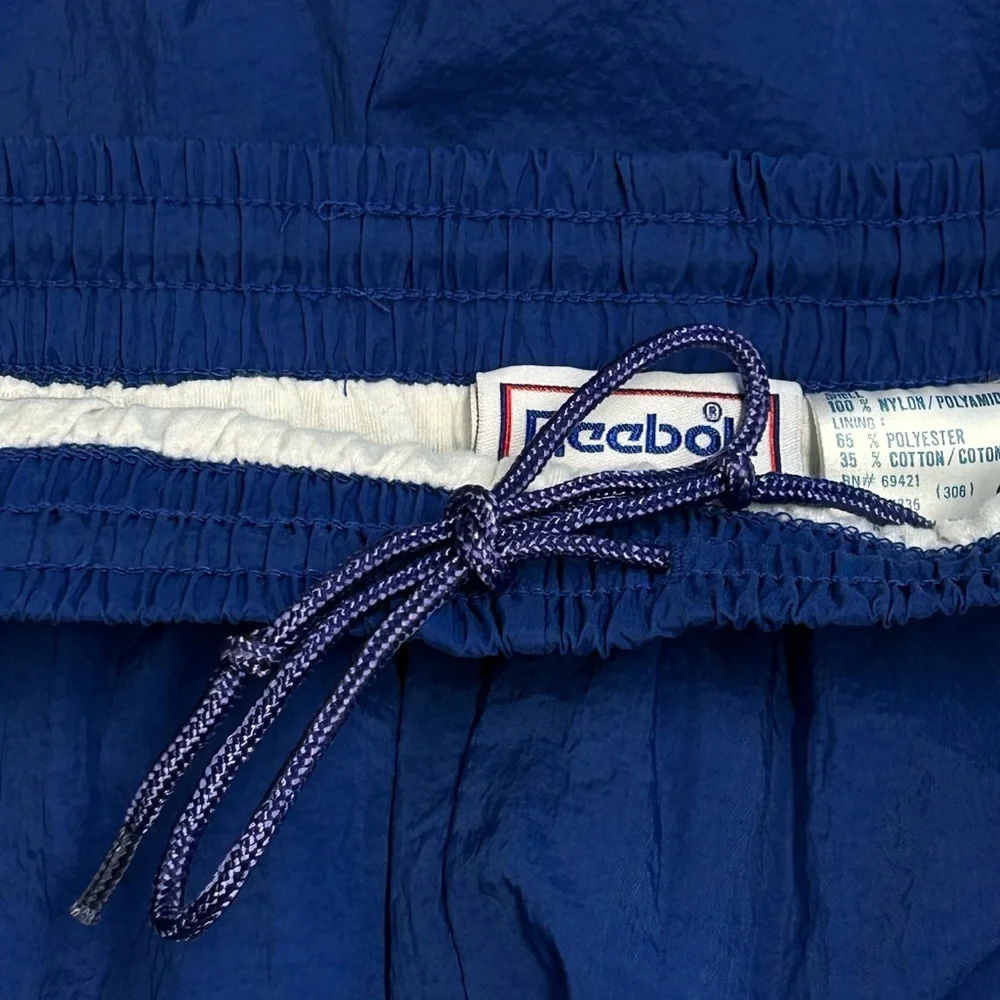 Vntg Reebok Womens Jogger Pants Size L High Rise Tapered Gym 90s Streetwear Blue